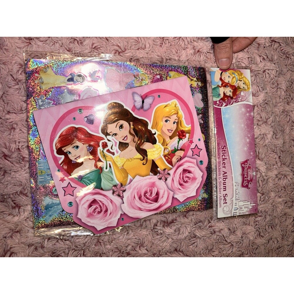 Disney Princess Sticker And Album Set Belle Snow Aurora Ariel Cindy Jasmine